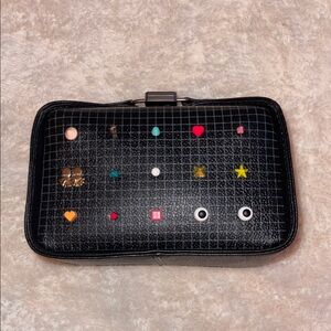 BRAND NEW Min & Mon Black Bag with Colorful Embellishments + long strap